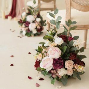 Ling's Free Standing Flowers Romantic Marsala